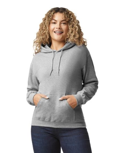 Buzo Adulto Unisex Capucha Gris Jaspe Gildan Ref. 18500
