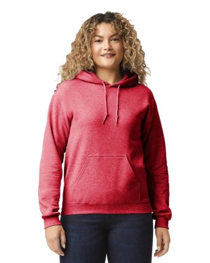 Buzo Adulto Unisex Capucha Rojo Escarlata Deportivo Jaspe Gildan ref. 18500